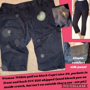 Woman Within black Capri size 34.GUC